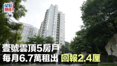 壹号云顶5房户 每月6.7万租
